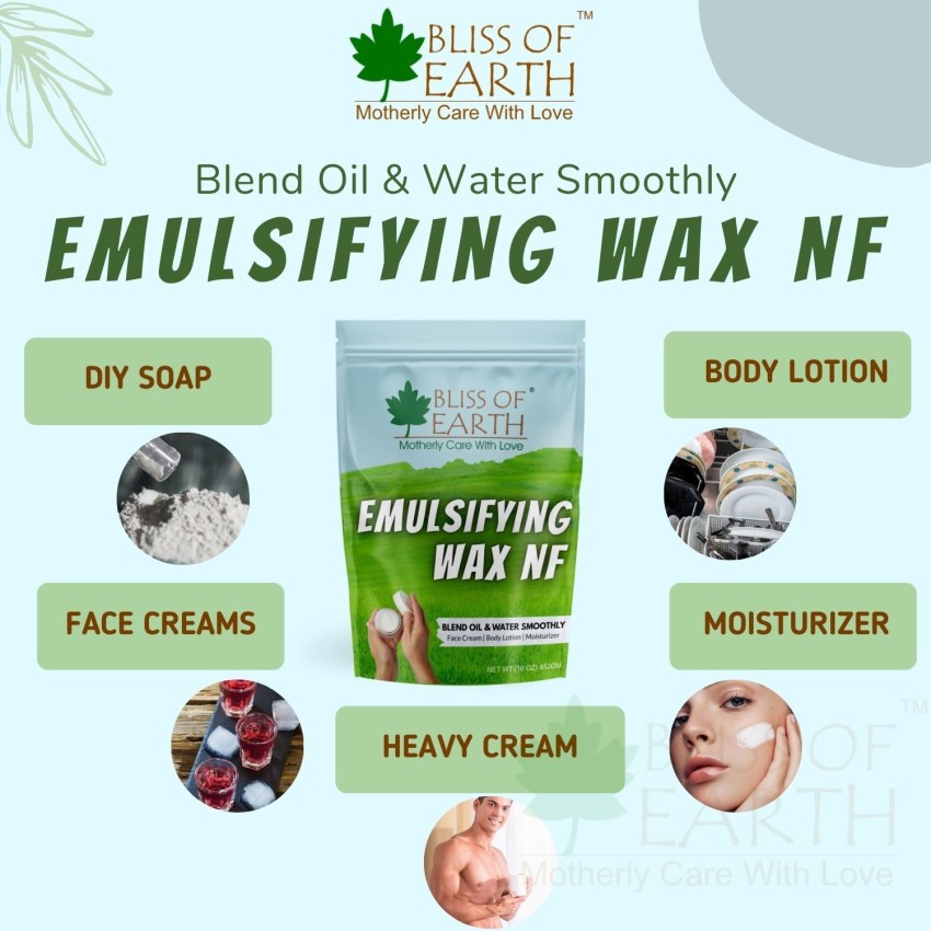 Buy Bliss of Earth Emulsifying Wax NF Cosmetic Grade Wax Best for Soap,  Lotion, Body Moisturizer 453GM Online at Best Prices in India - JioMart.