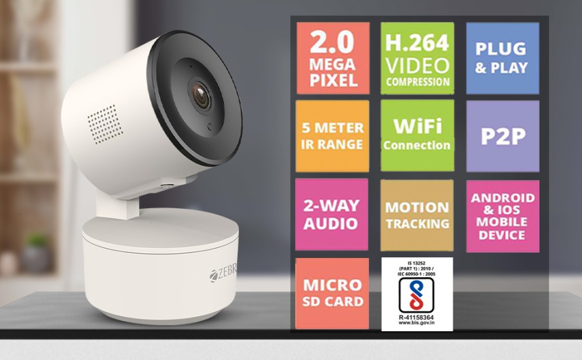 Zeb Smart Cam 102 – Smart WiFi PTZ Indoor Camer