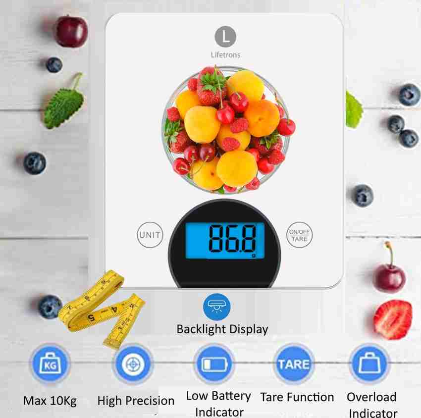 Lifetrons Calorie Premium Digital Kitchen Weight Scale Tare