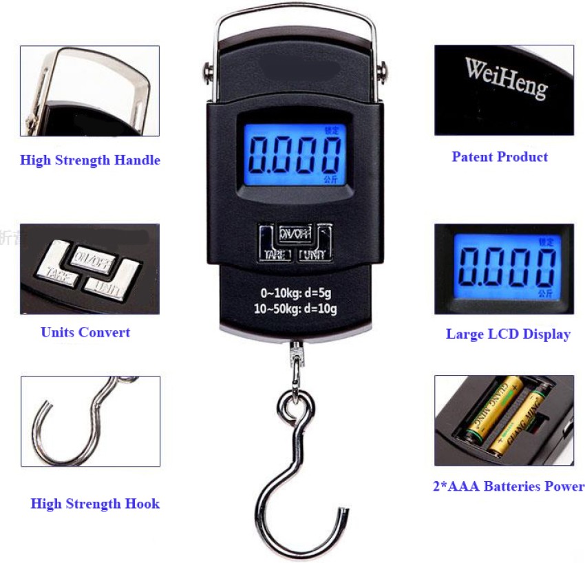 RB Point Hanging Scale, LCD Screen 50kg weight capacity Portable