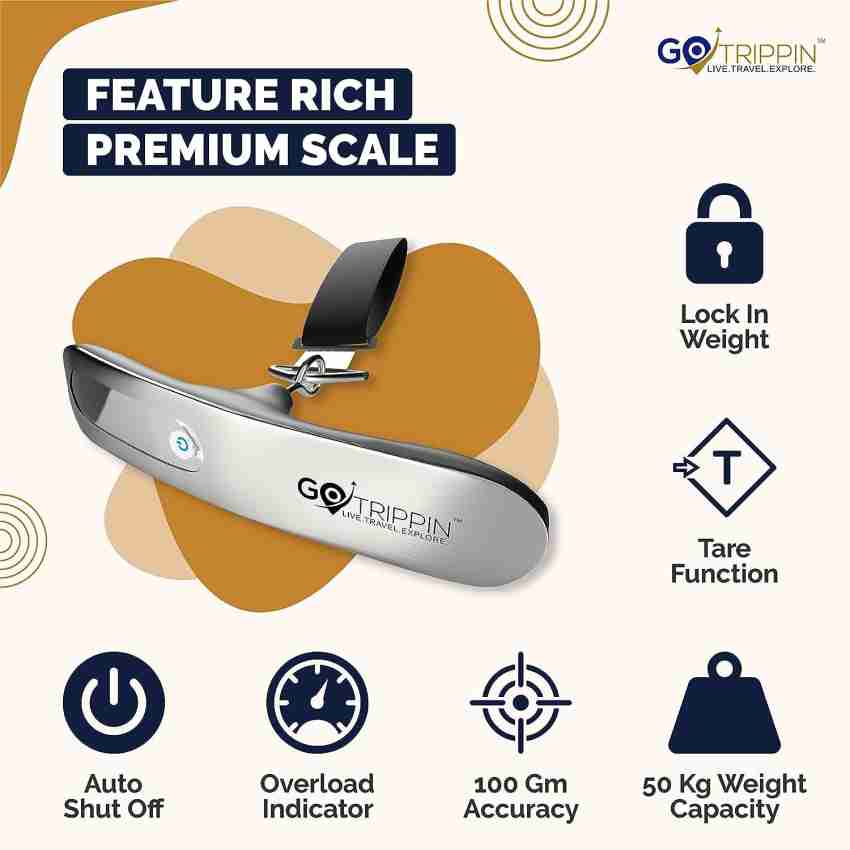 New GoTrippin Metal Luggage Weighing Scale Digital (Silver_ELS)