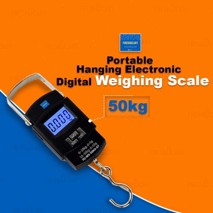 Buy CHAKAM 50 Kg Weighing Scale with Metal Hook Electronic Portable Fishing  Hook Type Digital LED Screen Digital LED Screen Luggage Weighing Scale, 50  kg Online at Best Prices in India - JioMart.