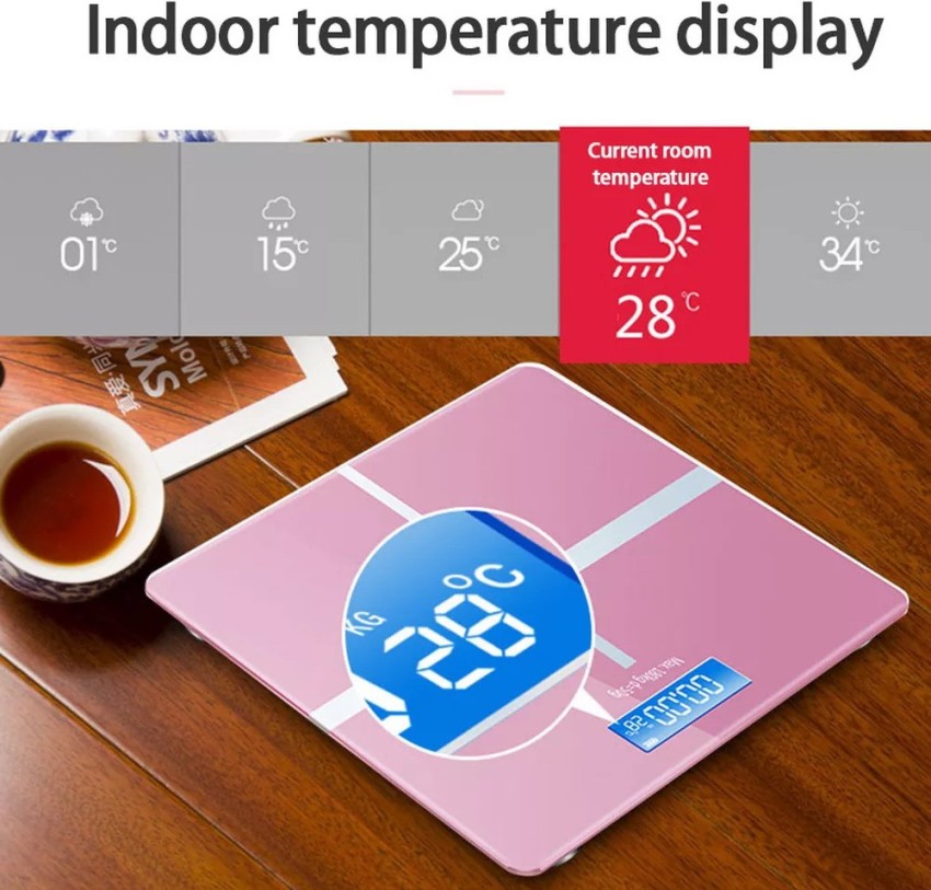 Buy Acu-Check 6mm 180kg Tempered Glass Pink LCD Display Weighing