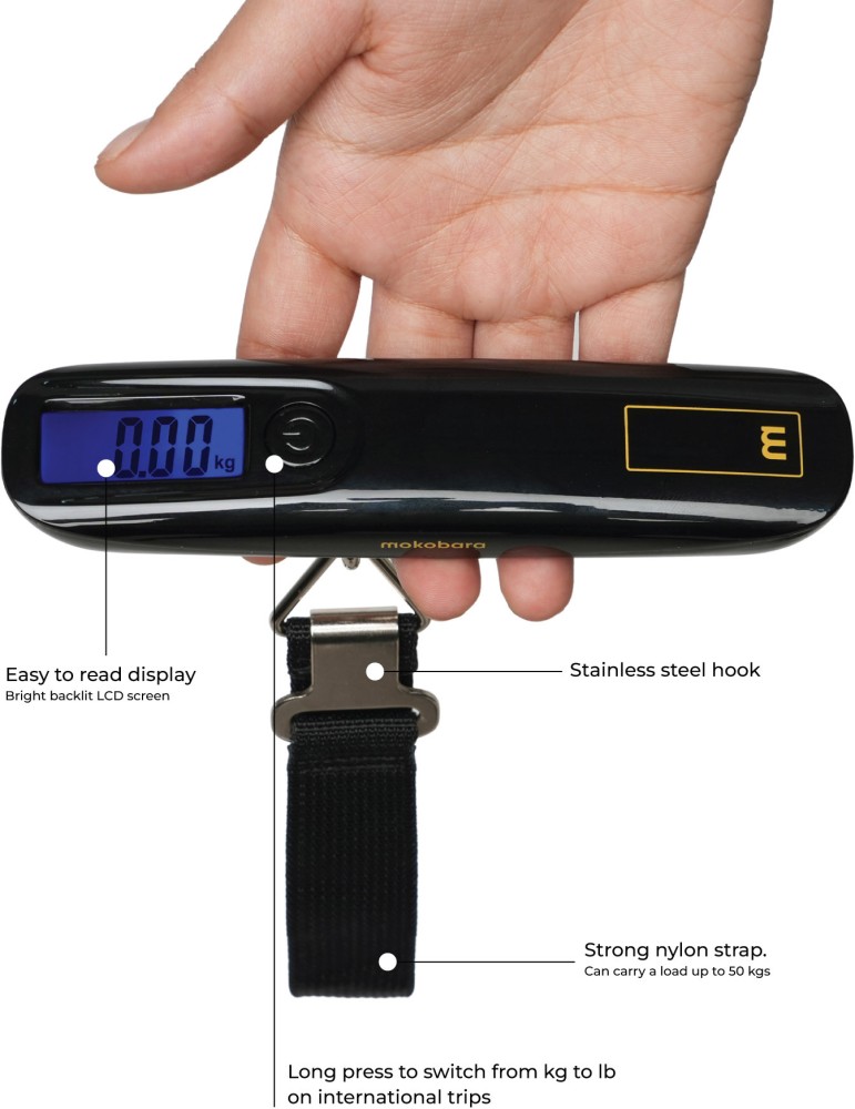 Travel Luggage Weight Scale with Hook & Strong Straps for