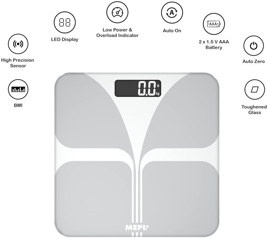 MEPL Digital Smart Scale Weighing BMI Weight Machine for Body Weight Body  Fat Analyzer Machine Composition