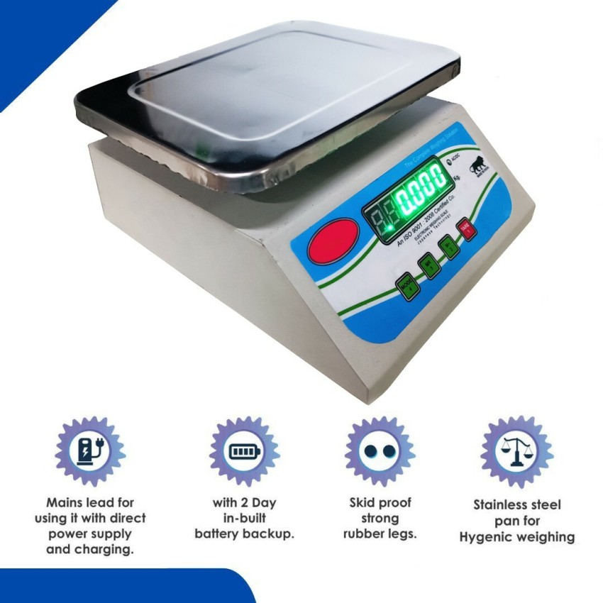 Weight Capacity 30kg x 1g Accuracy, Electronic Chargeable Weighing