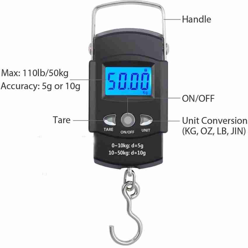Digital Luggage Scales 50KG S 4-Unit Fishing Scale 