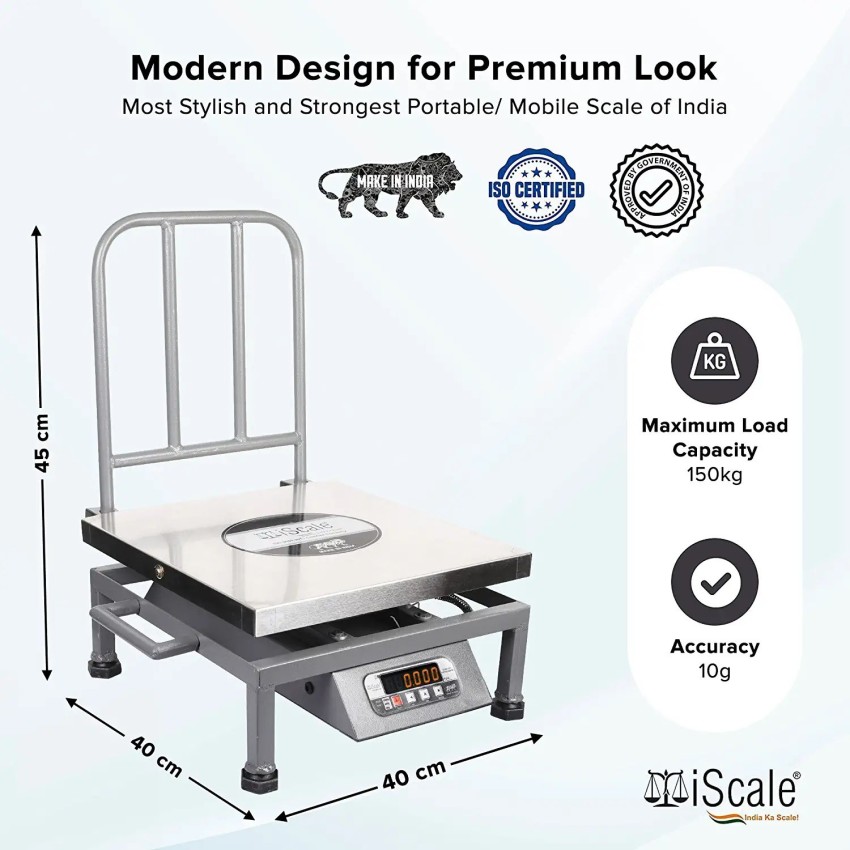 iScale Digital Platform Weighing Scale 100kg Capacity 10g Accuracy