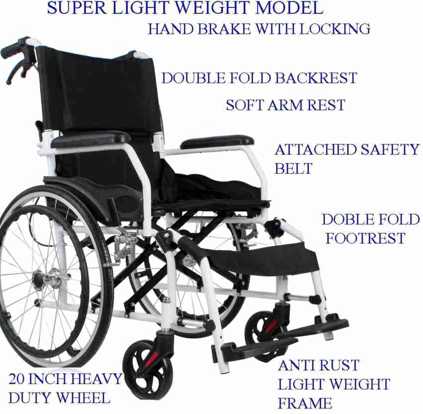 KosmoCare Dura Mag Foldable Wheelchair with Food Tray & soft