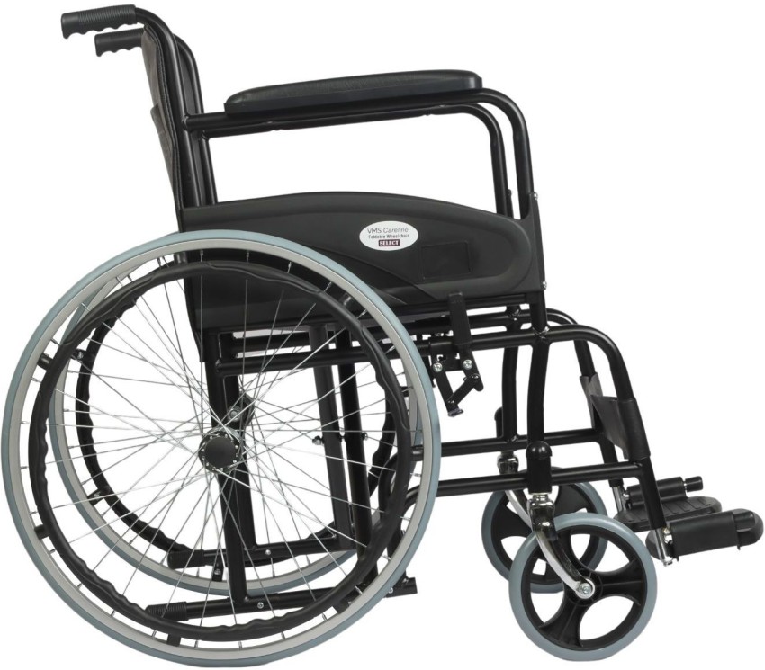 VMS Careline Select Pneumatic Wheel Regular Folding with Safety Belt (  Black ) Manual Wheelchair Price in India - Buy VMS Careline Select  Pneumatic Wheel Regular Folding with Safety Belt ( Black )