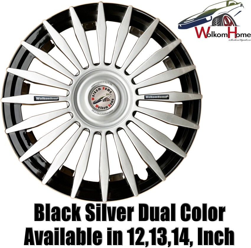 Silver & Black Wheel Cover - 14 Inches 