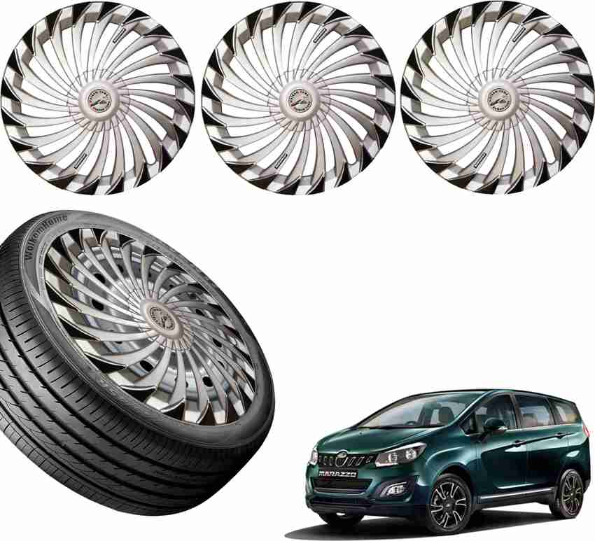 WolkomHome Car accessories Wheel cap Hub Cap Turbain Silver black 15 Inch Wheel Cover For Mahindra Marazzo M2 8Str Diesel Price in India Buy WolkomHome Car accessories Wheel cap Hub Cap