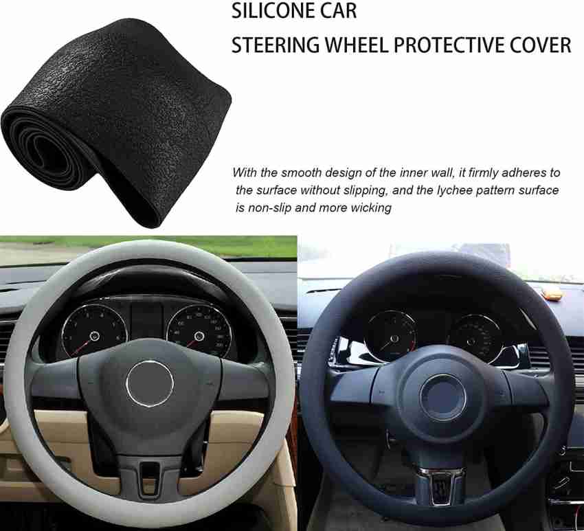 LLB Car Auto Steering Wheel Cover, Cute Style Fluffy Genuine Wool Sheepskin  Cover for Women Men Girls, Anti-Slip Universal Fit 13.5-16.5 inches Car