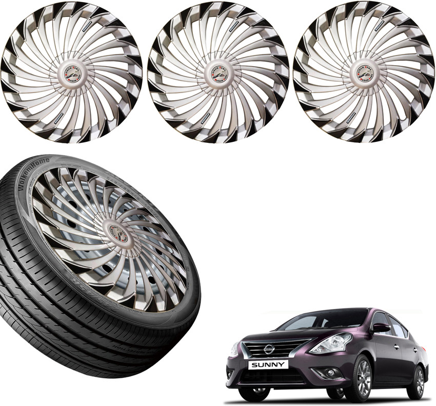 WolkomHome Car accessories Wheel cap Hub Cap Turbain Silver black