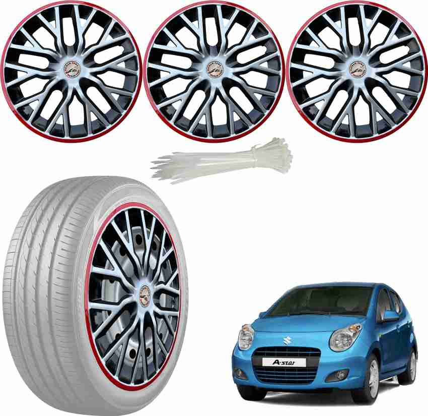 WolkomHome Wheel cap Hub Cap Silver Black Red Ring Car
