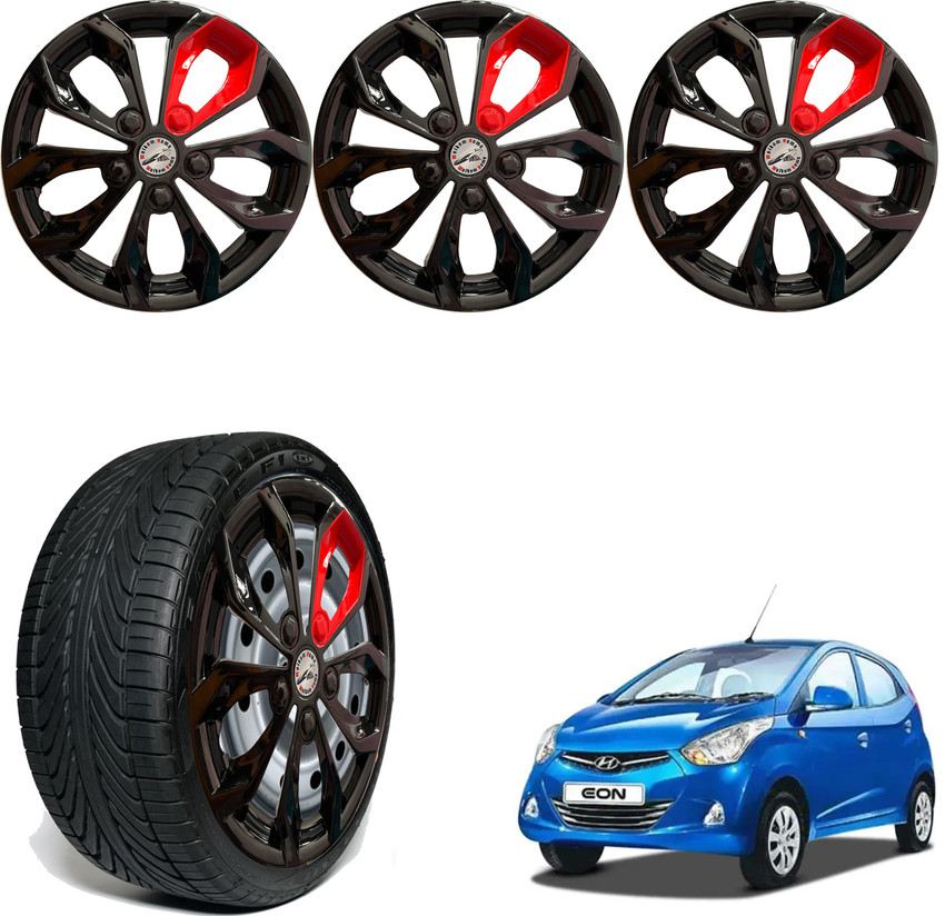 WolkomHome Car accessories Wheel cap Hub Cap 13 Inch FURRY BLACK RED PATCH FRD20 Wheel Cover For Hyundai EON Era Plus Price in India Buy WolkomHome Car accessories Wheel cap Hub