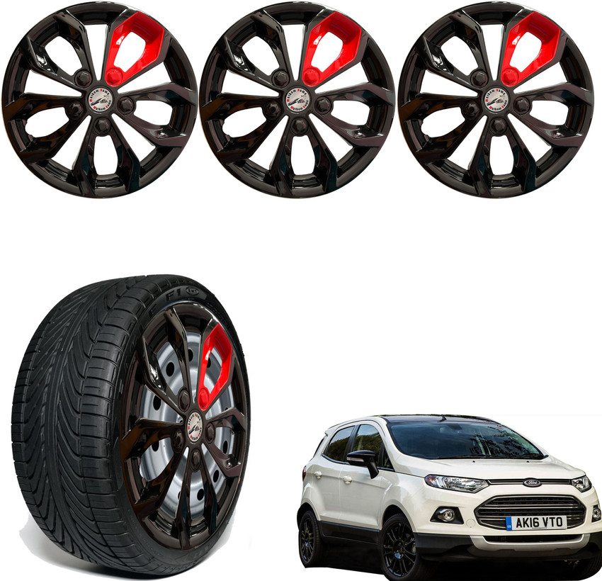WolkomHome Car accessories Wheel cap Hub Cap 15 Inch FURRY BLACK