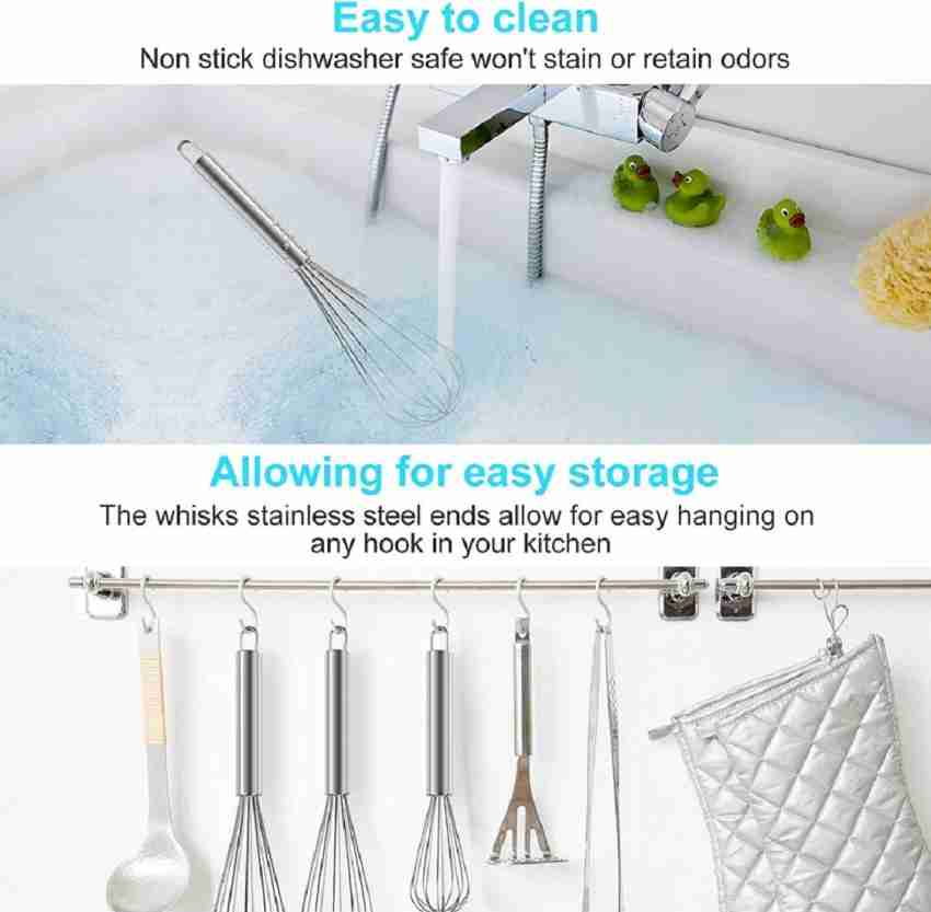 Stainless Steel Semi-Automatic Egg Whisk, Hand Wisk Beater Small Silicone  Wire Mixer Kitchen Set, Cooking Whisks Spring Baking Mini Masher, Cream
