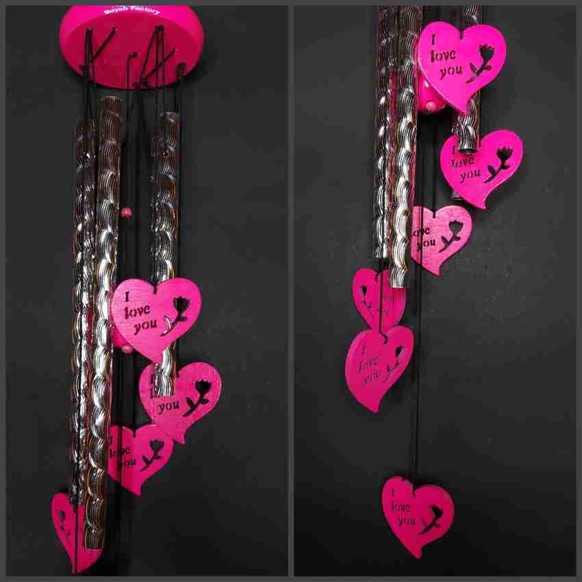 Love Heart Shape Wind Chime Decorative Charming Hanging Windchime