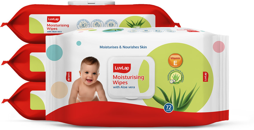 LuvLap Paraben Free wipes for baby with Aloe Vera 72 wipes pack