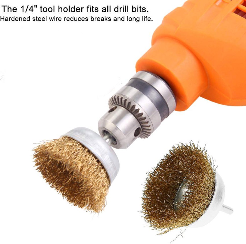 5pcs Wire Brush Wheel Set Rust Paint Cleaning Drill Bit Attachment