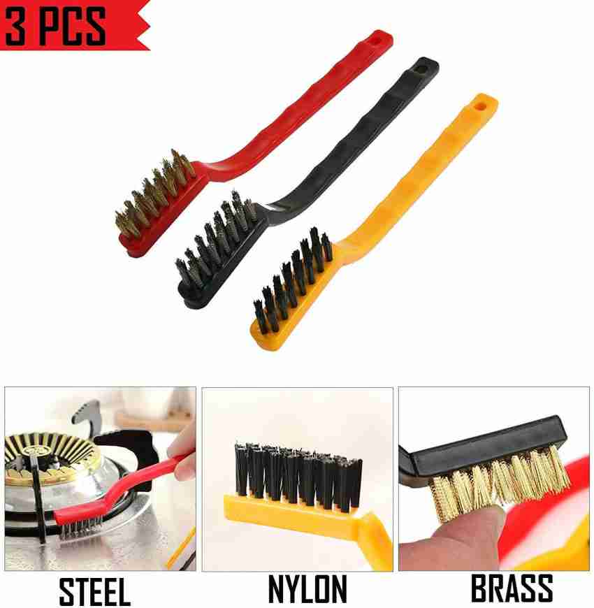 Gas Stove Cleaning Brush Kitchen Tool Stainless Steel Nylon Copper Wire  Brushes.