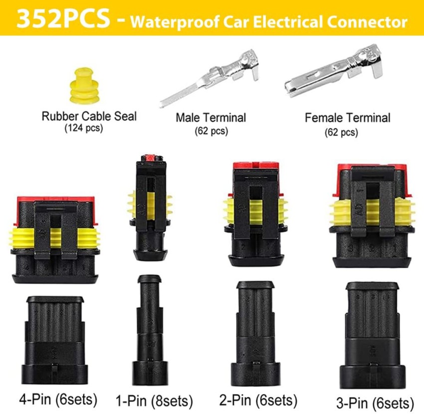 320x Car Male Connector Connector Car Waterproof Cable 1-6 Pin