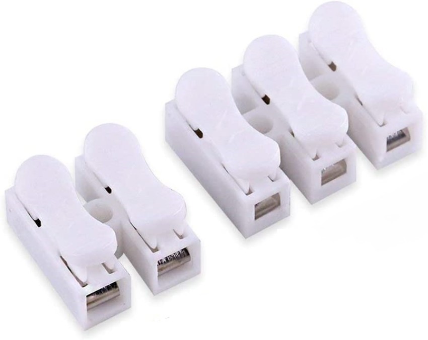 Buy rtsense 2 Way 3 Way Quick Push Electric Wire Connectors, Screwless  Quick Electrical Connector High Pressure Resistant Splice Lock Wire  Terminals Push Connector Wire Connector (White, Pack of 10) Online at