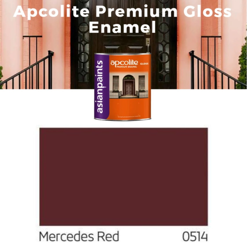 Asian Paints APCOLITE GLOSS ENAMEL MER RED 4 LTR Wood Varnish 