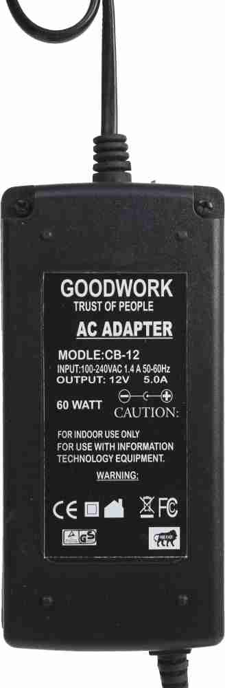 Goodwork 12 Volt 5 Amp DC Power Supply AC Adapter Worldwide