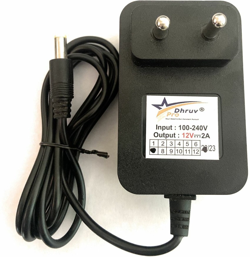 DHRUV-PRO 12V-3A Power Adaptor, Power Supply Ac Input 100-240V, DC Output 12  Volt, 3 Amps Worldwide Adaptor BLACK - Price in India