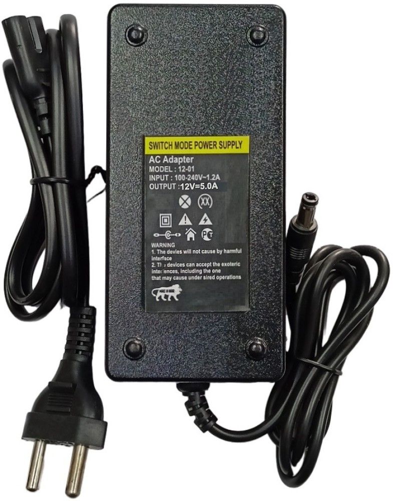 Divinext 12 Volt 5 Amp 60 Watt SMPS Adapter Charger AC DC Electric