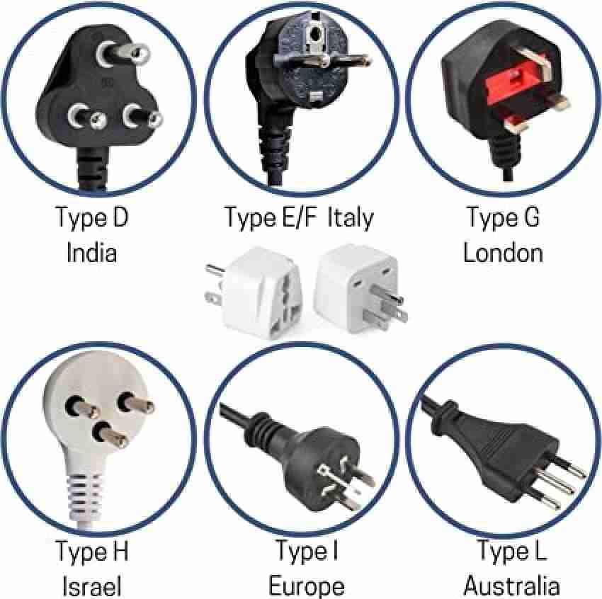 KAVANA Universal Adapter for India to USA, Japan, Canada, Philippines etc  ,Travel Plug Worldwide Adaptor WHITE - Price in India