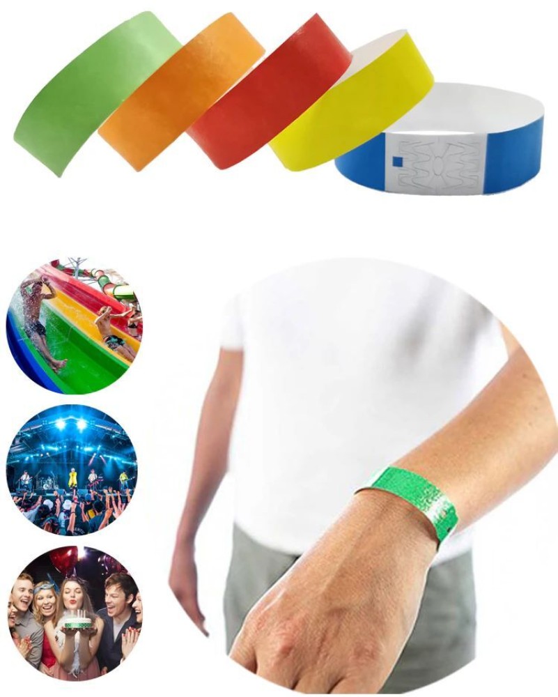 Paper wristband bracelet mockup wrist band or entrance pass to event  vector hand band VIP access wristband bracelets for festival or concert  entrance color hand band ticket for hotel pass admission Stock