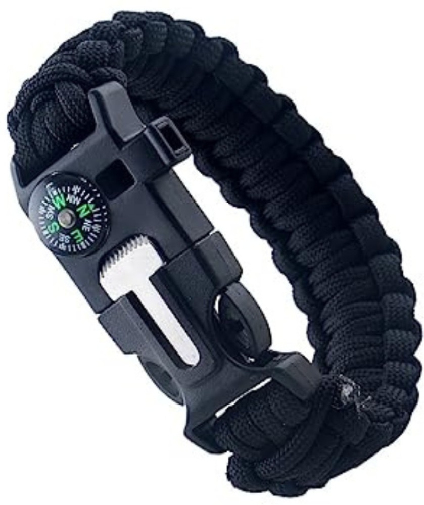 TrustShip ™ Bracelet Survival Cord Bracelets With Compass , Emergency  Tactical EDC Paracord Bracelet,Survival Gear Kit for Hiking Traveling  Camping (Random Color Will be Sent) (Green with Black) Men & Women Price