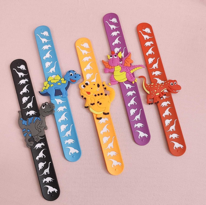 AMANVANI Slap Bracelets for Kids Boys/Girls Colorful Dinosaur
