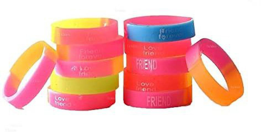 Tickles Rubber Friendship Band Ring for 12 Wrist Band 12 Ring