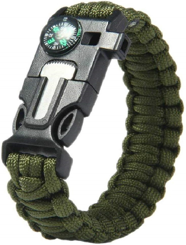 ZVR Whistle Survival Paracord Flint Green Fire Starter Bracelet Starter Striker Men Women Price in India Buy ZVR Whistle Survival Paracord Flint Green Fire Starter Bracelet Starter Striker