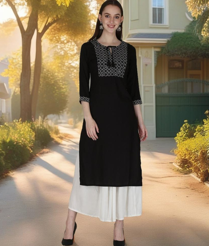 Black kurta on sale flipkart