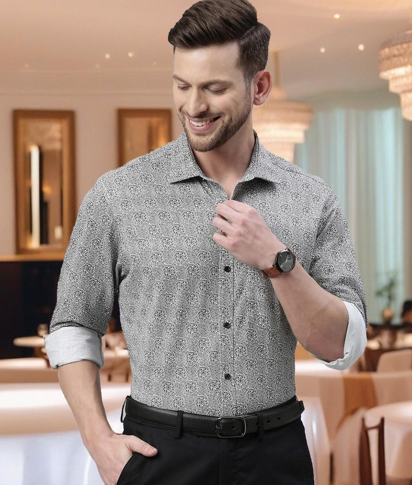 PARK AVENUE Men Printed Formal Black Shirt Buy PARK AVENUE Men