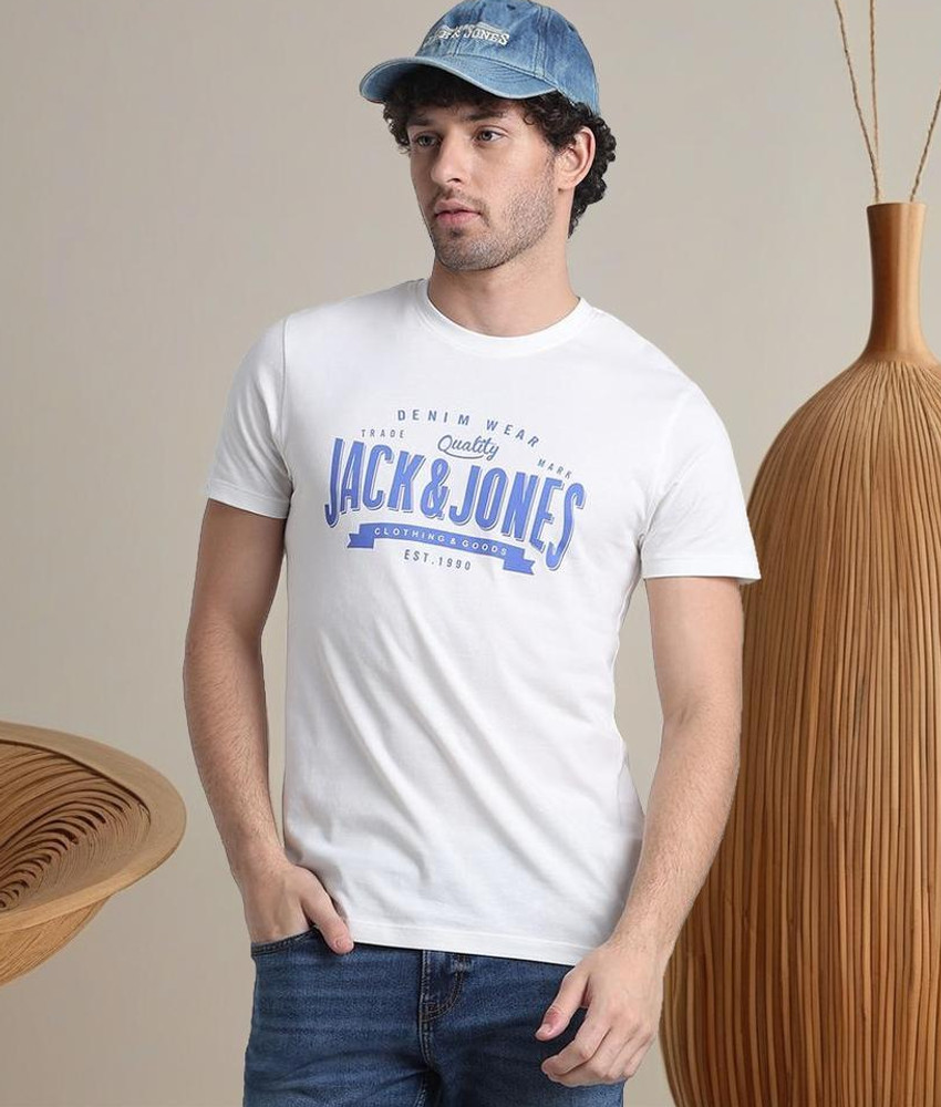 JACK JONES Typography Men Round Neck White T Shirt Buy JACK