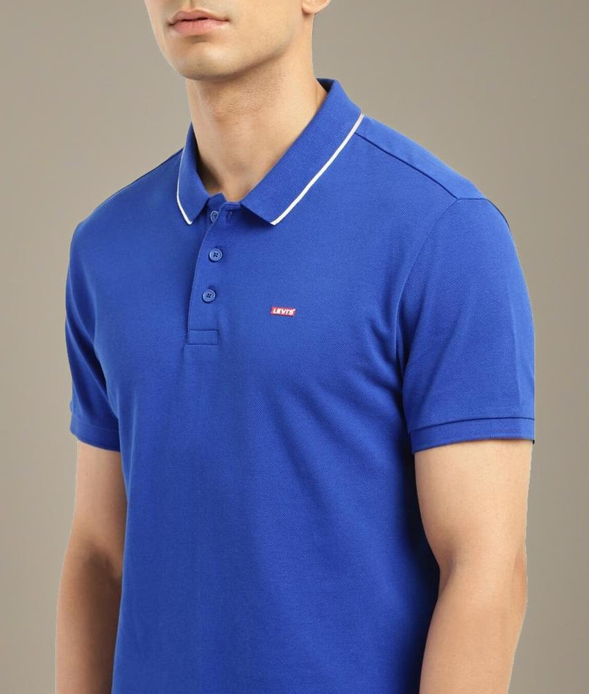 LEVI S Solid Men Polo Neck Blue T Shirt Buy LEVI S Solid Men