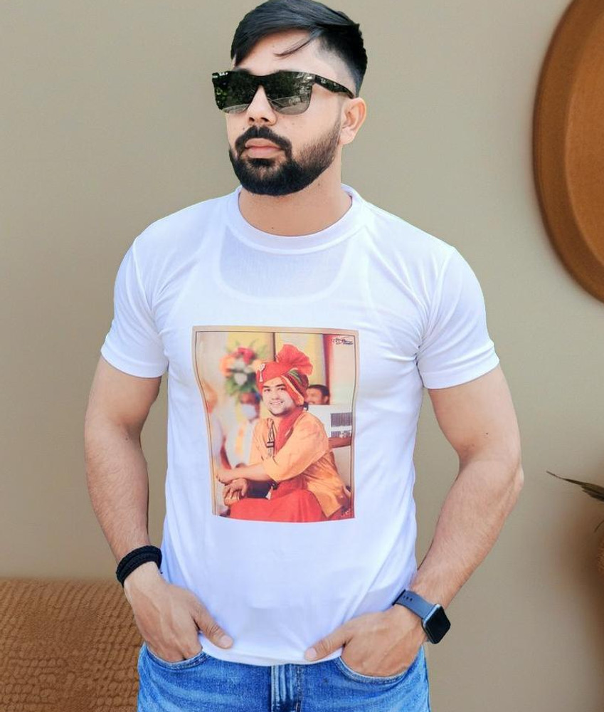 Fufazzz sports Printed Men Round Neck Reversible White T Shirt