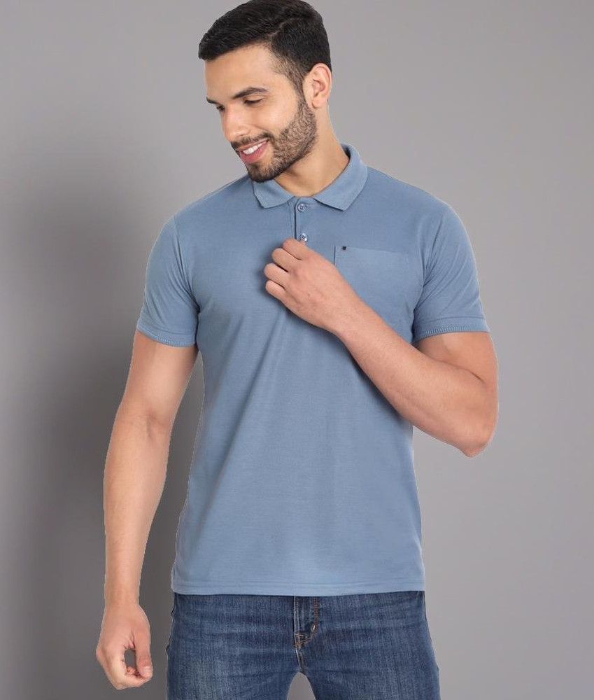 Light blue cheap polo neck