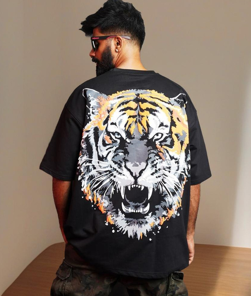 Tiger print t shirt mens india sales