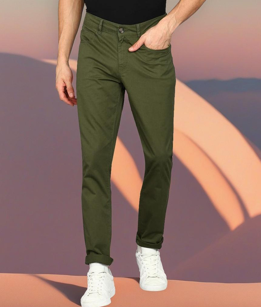 United Colors of Benetton Slim Fit Men Green Trousers Buy United