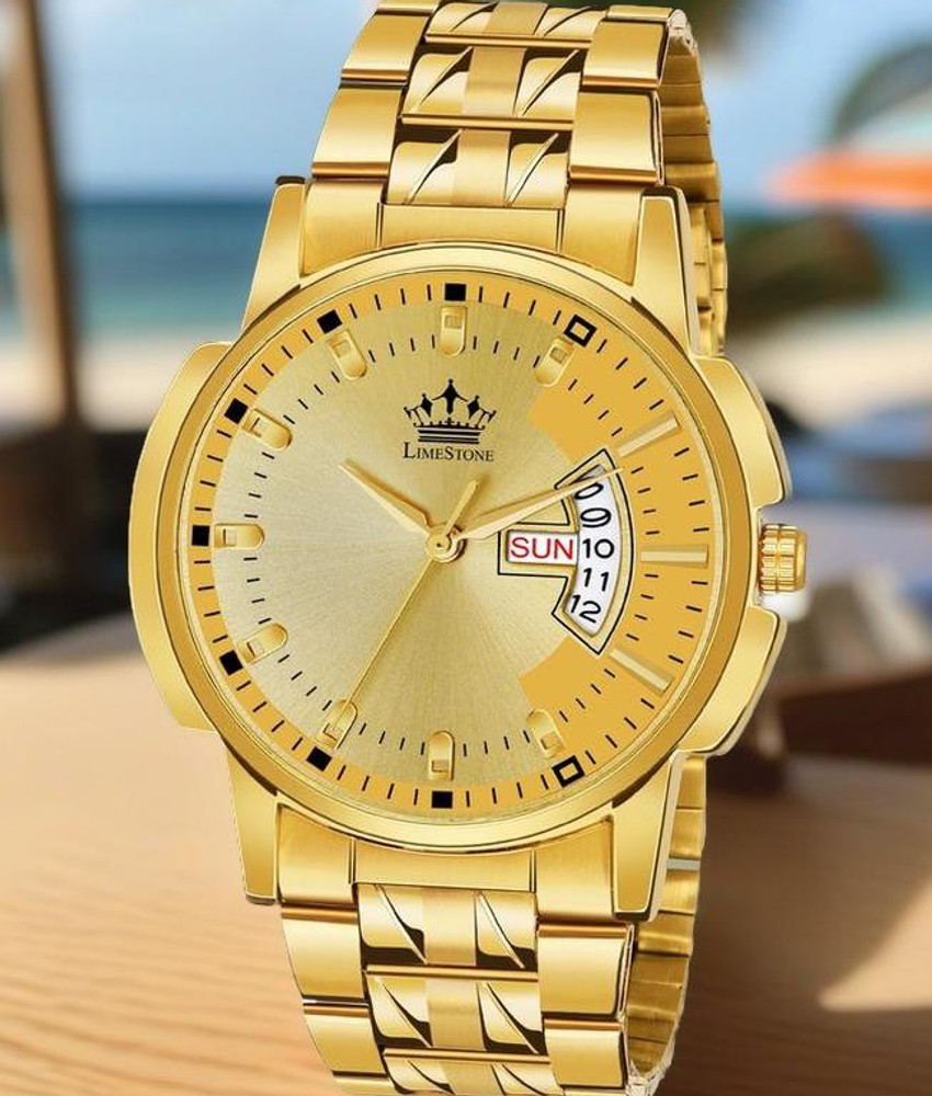 LIMESTONE Day Date Original HMTS Gold Plated Adjsutable HMTS