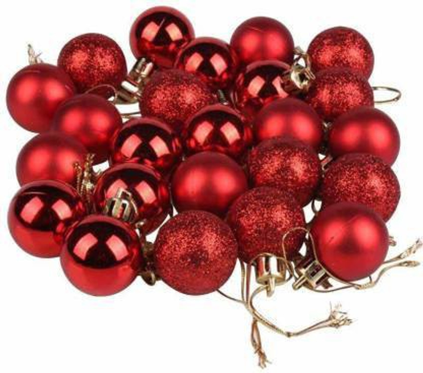 Small red hot sale christmas balls