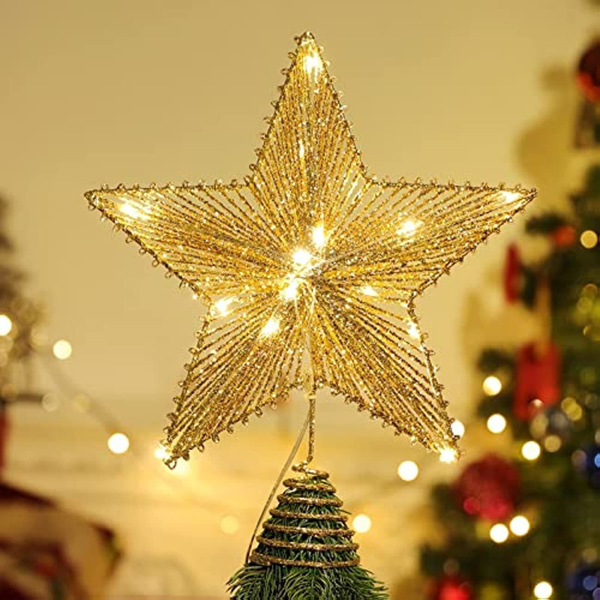 Lewondr Christmas Star Tree Topper Battery Powered Tree Star With Lights And Sequins Hanging Star Pack of 1 Price in India Buy Lewondr Christmas Star Tree Topper Battery Powered Tree Star