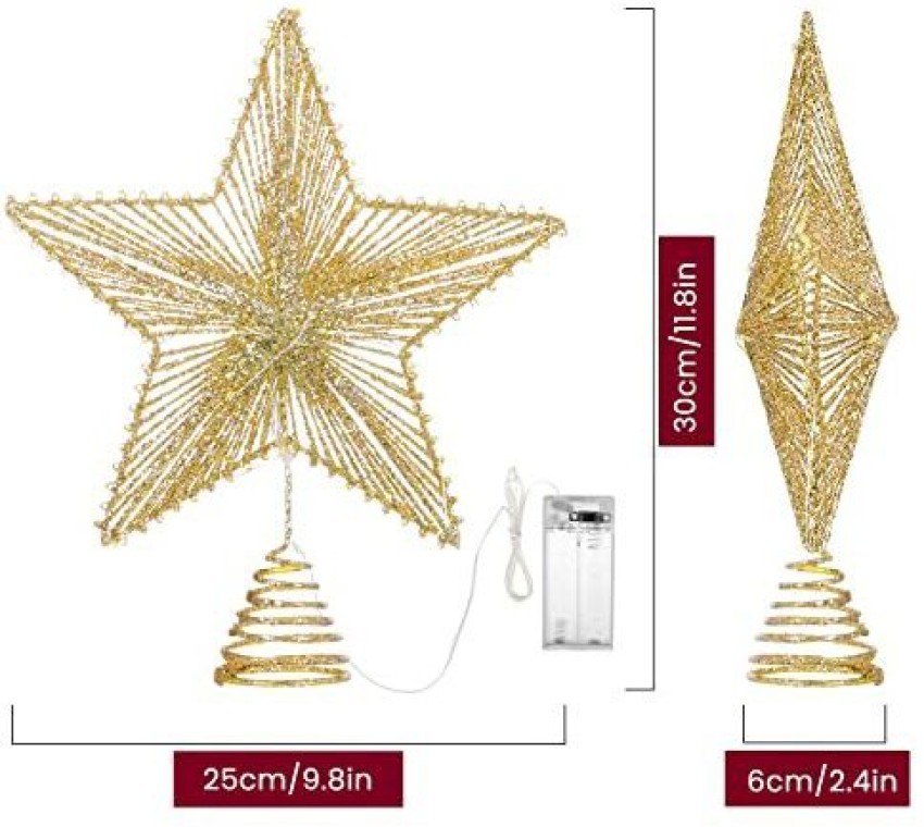 Luxspire Christmas Tree Topper Star, 3D Lighted Tree Topper